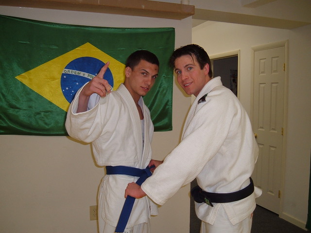 Matt "Rizz" Rizzo promoted to Blue Belt after winning his division at the Brazilian Jiu-Jitsu 2007 Pan Ams.  There were many competitors in Matt's division! Congratulations!!! 